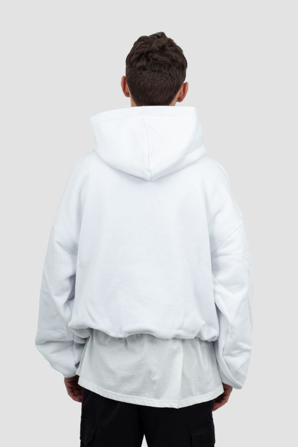 White Puffy French Terry Hoodie – Bluza Biała French Terry Puffy 500gsm