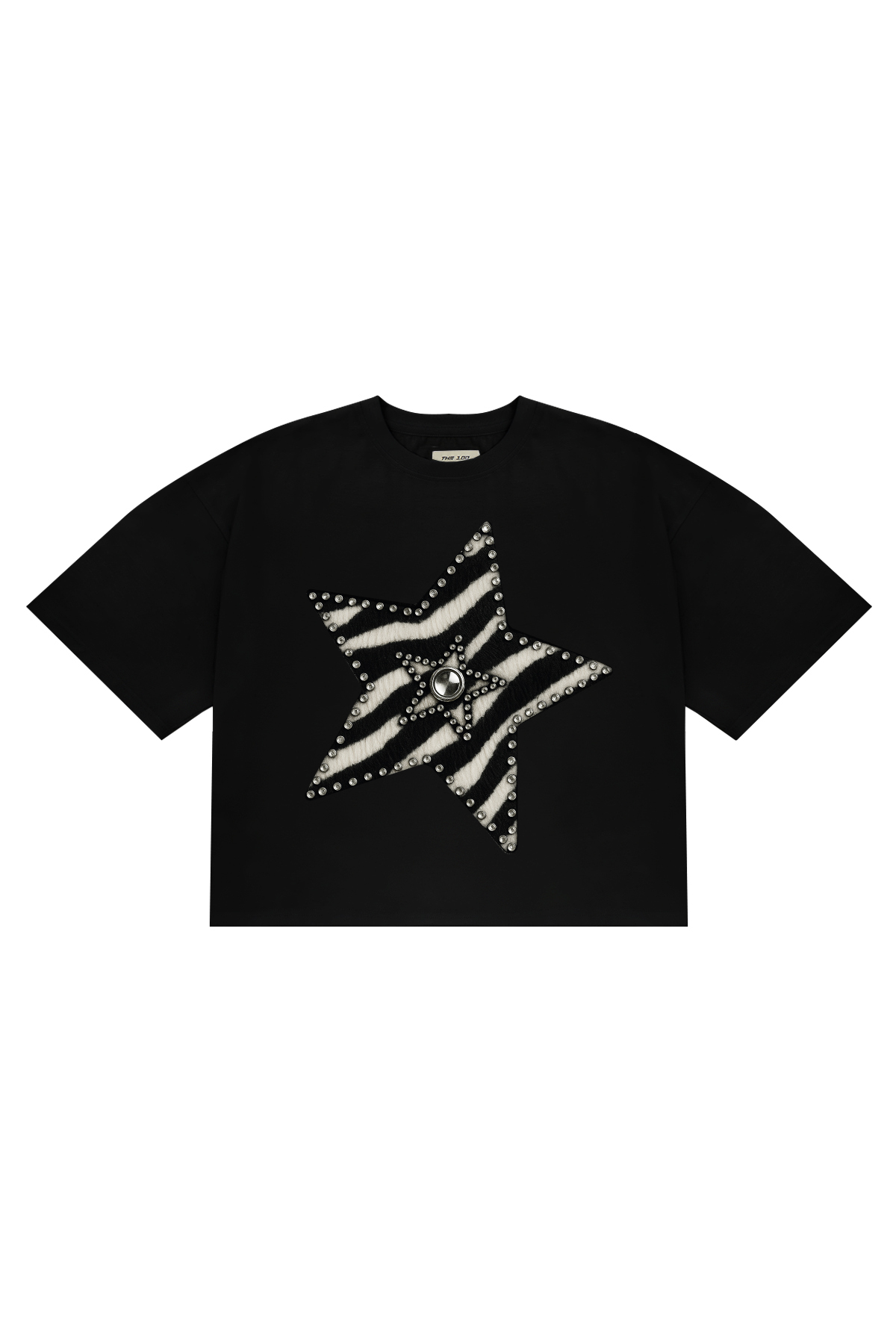★25SS★OPENING PROJECT★W Squareneck Cropped Symbol T Shirt W Cropped Symbol T Shirt - 3D / Black - OPENING PROJECT